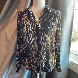 Trina Turk Silk Animal Print Blouse Size M/ 8/10